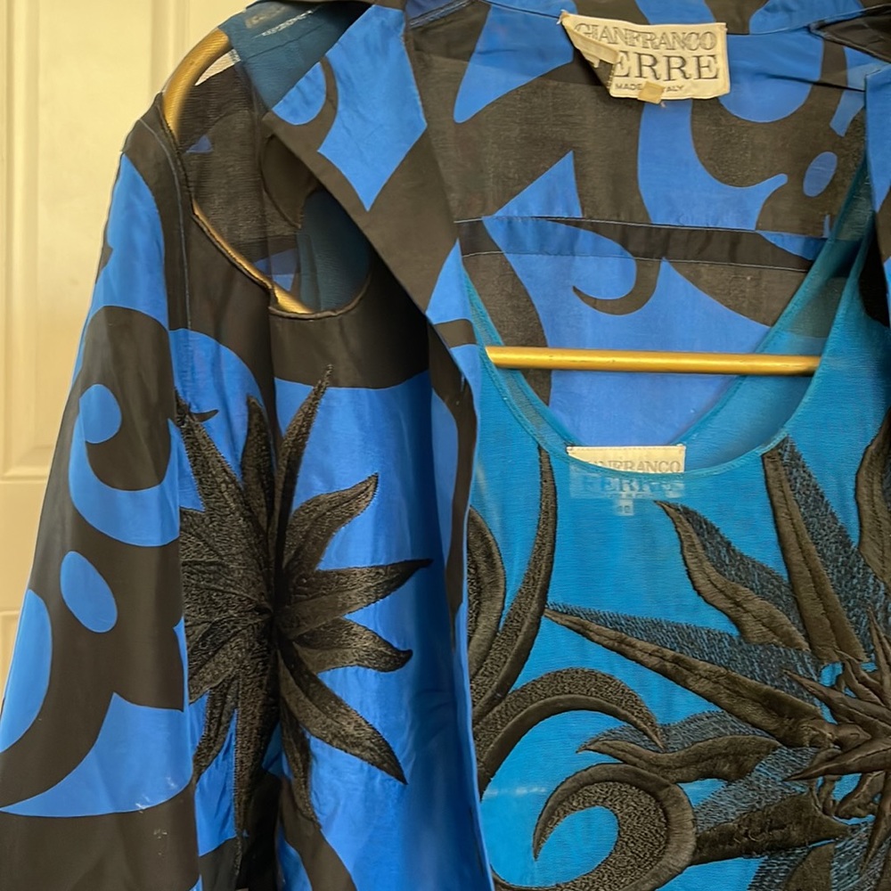 Gianfranco Ferre sheer bodysuit and matching silk blouse - Picture 6 of 13